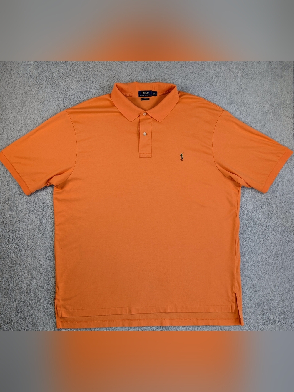 Polo Ralph Lauren Pima Soft Touch Polo 3XLT Orange Big Tall Pony - Picture 2 of 9